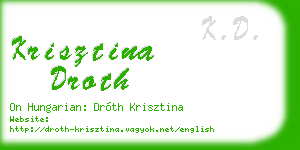 krisztina droth business card
